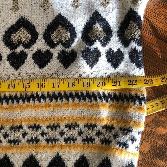 NEW ANDTHEWHY Cream, Black, and Gold Crew Neck Sweater NWT - Picture 11 of 14